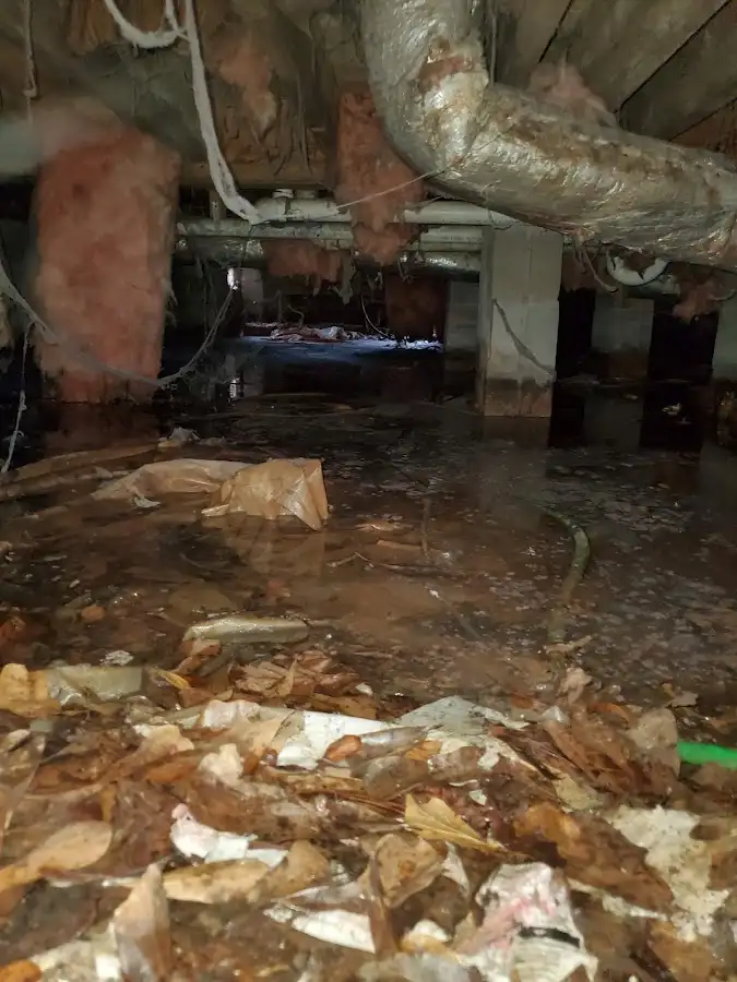 Crawl space flood assessment for Commercial Water Damage Restoration in Bangor